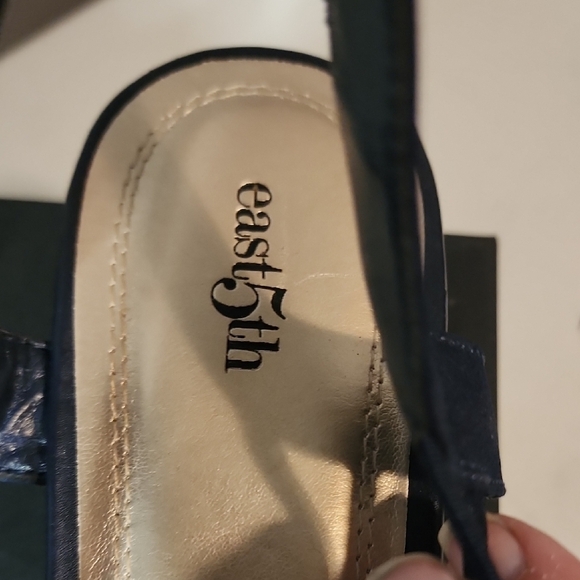 East 5th Blue and Silver Sandals with Slingback Strap - Picture 2 of 6